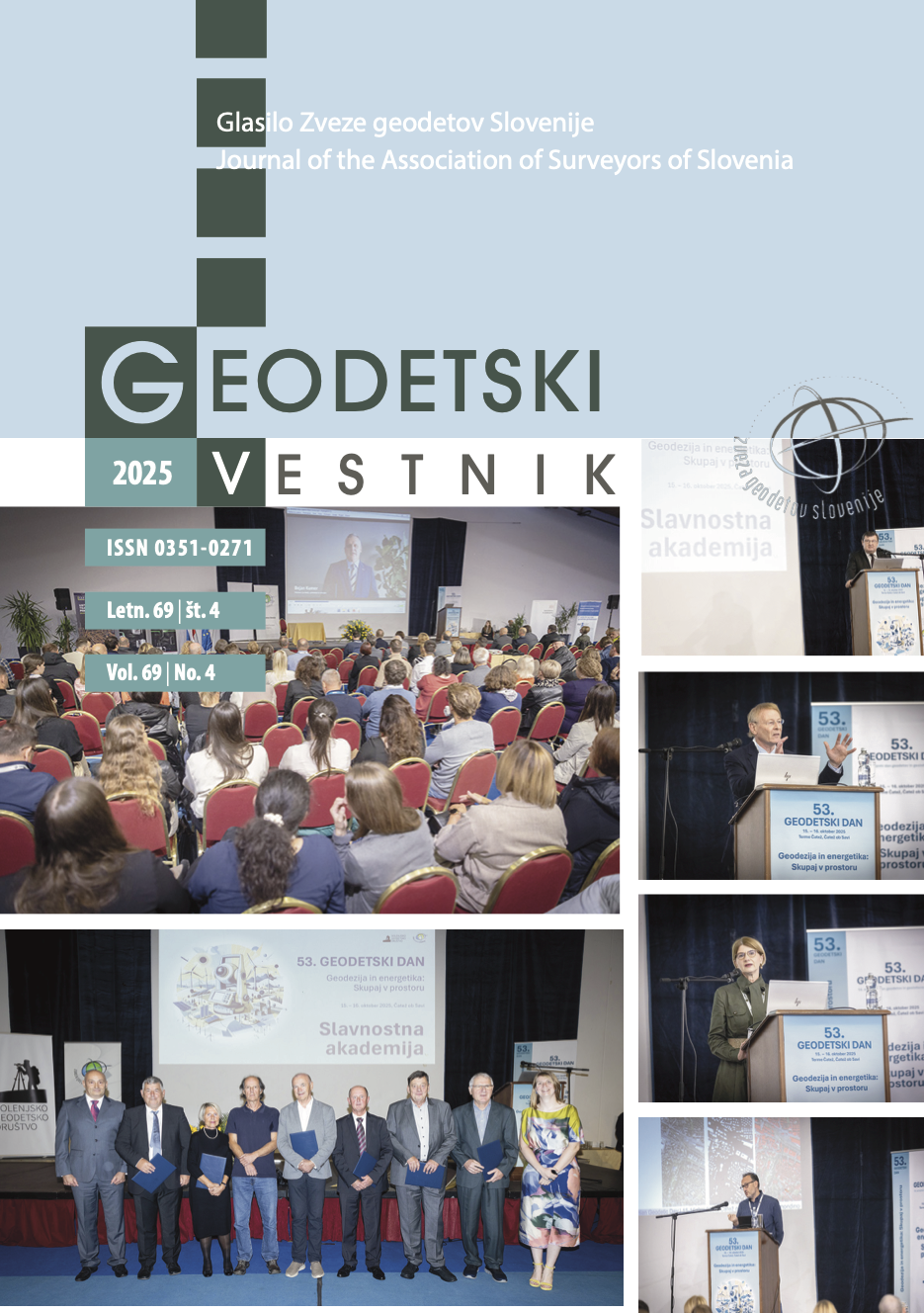 naslovnica aktualnega Geodetskega vestnika